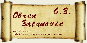 Obren Batanović vizit kartica